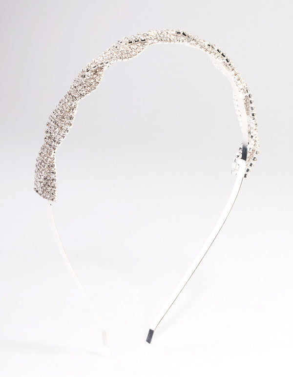 Silver Weaved Diamante Headband