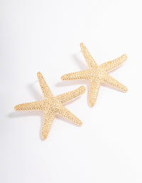 Gold Statement Star Earrings - link has visual effect only