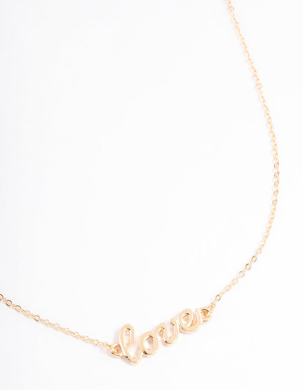 Gold Love Pendant Necklace