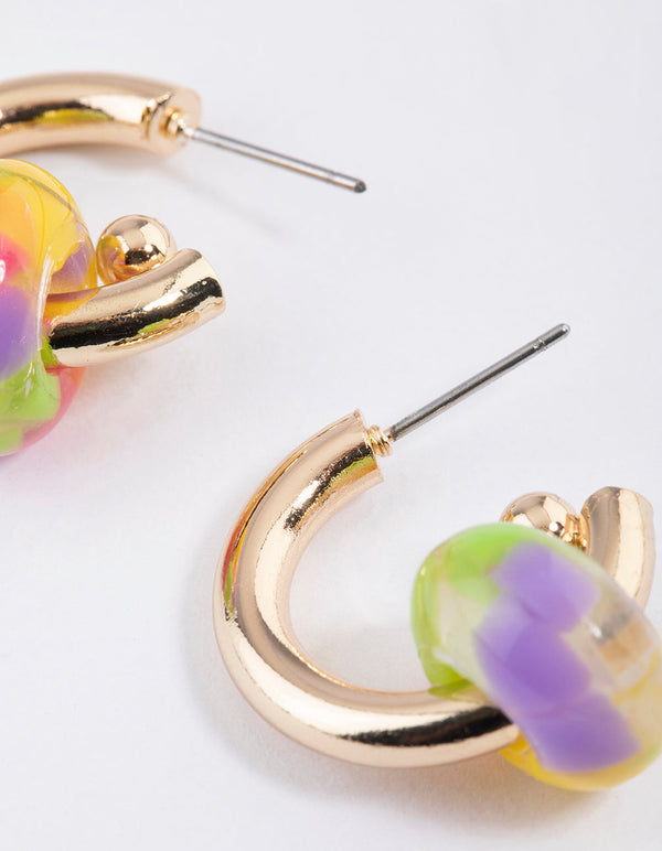 Vintage 14K Gold Jade Ball Hoop Earrings – Boylerpf