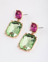 Gold Contrast Crystal Drop Earrings - link has visual effect only