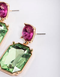 Gold Contrast Crystal Drop Earrings - link has visual effect only