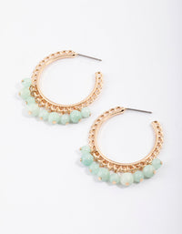 Gold Amazonite Textured Hoop Earrings - link has visual effect only