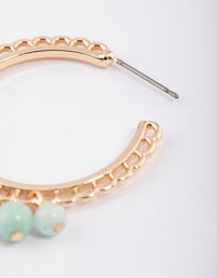 Gold Amazonite Textured Hoop Earrings - link has visual effect only