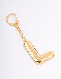 Gold Plated Letter 'L' Initial Key Ring - link has visual effect only