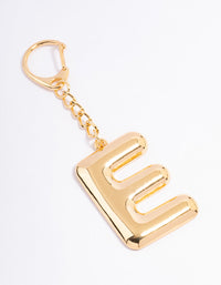 Gold Plated Letter 'E' Initial Key Ring - link has visual effect only