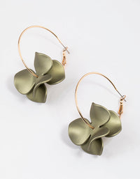 Gold Pearlised Flower Hoop Earrings - link has visual effect only