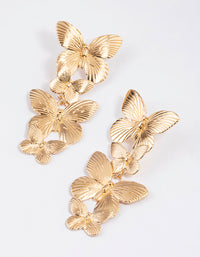 Gold Statement Butterfly Drop Earrings - link has visual effect only