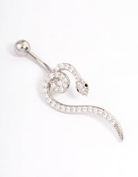 Surgical Steel Cubic Zirconia Serpent Belly Ring - link has visual effect only