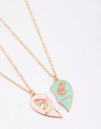 Kids Butterfly Heart BFF Necklace - link has visual effect only