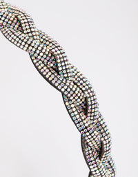 Fabric Braided & Diamante Headband - link has visual effect only