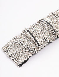 Fabric Diamante Barette Hair Clip - link has visual effect only