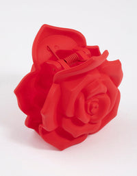 Plastic Romantic Red Rose Claw Clip - link has visual effect only