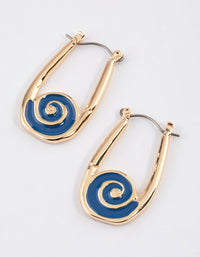 Gold Swirl Oval Hoop Earrings - link has visual effect only