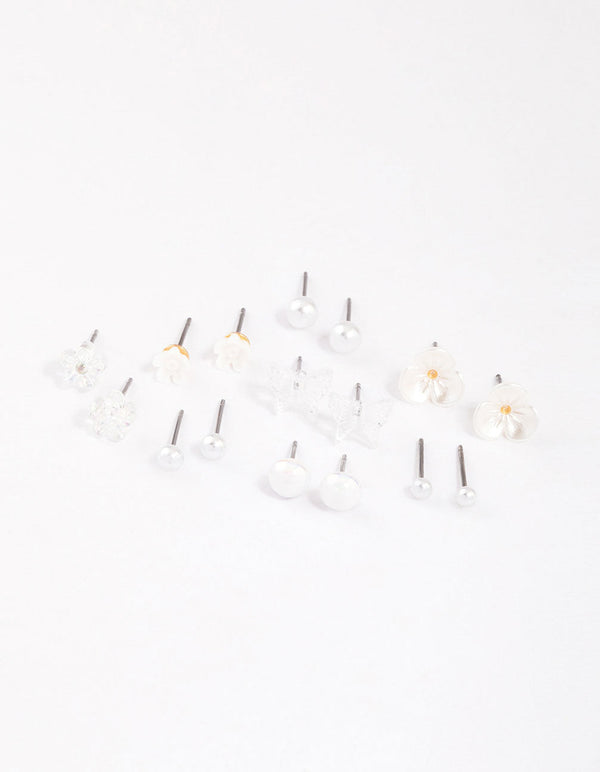 Gold Garden Mixed Stud Earrings 8-Pack