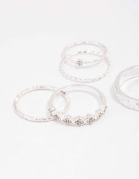 Silver Dainty Clover Ring Pack - link has visual effect only