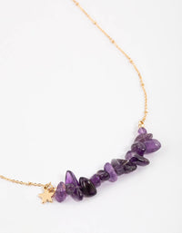 Gold Amethyst Molten Stone Necklace - link has visual effect only