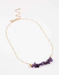 Gold Amethyst Molten Stone Necklace - link has visual effect only