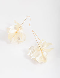 Gold Frosted Flower Drop Earrings - link has visual effect only