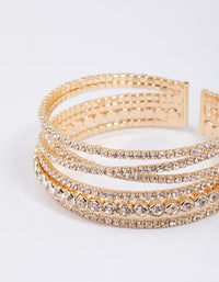 Gold Criss Cross Circle Cupchain Bangle - link has visual effect only