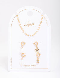 Letter 'S' Gold Plated Initial Customisable Charm Necklace - link has visual effect only