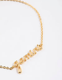 Gold Plated Gemini Script Bracelet - link has visual effect only