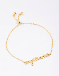 Gold Plated Sagittarius Script Bracelet - link has visual effect only