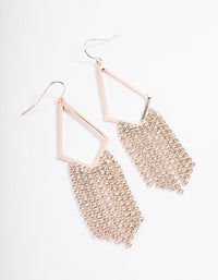 Rose Gold Diamante Diamond Tassel Earrings - link has visual effect only