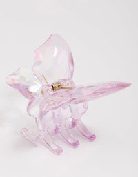 Pink Iridescent Butterfly Hair Claw Clip - link has visual effect only