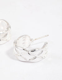 Silver Quilted Hoop Earrings & Polishing Set - link has visual effect only