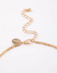 Gold Baguette Pearl Layered Necklace & Polishing Set - link has visual effect only