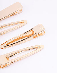 Gold Long Simple Hair Clips 4-Pack - link has visual effect only