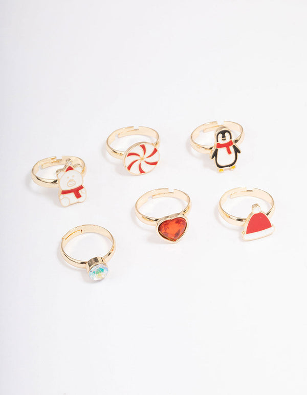 Kids Christmas Penguin Ring 6-Pack