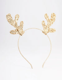 Kids Fabric Christmas Glitter Mini Antler Headband - link has visual effect only