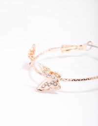 Rose Gold Butterfly Medium Hoop Earrings - link has visual effect only