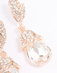 Rose Gold Diamante Drop Earrings - link has visual effect only