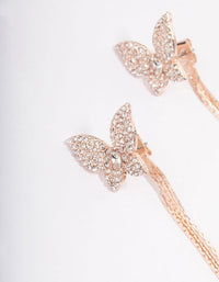 Rose Gold Butterfly Trail Drop Earrings - link has visual effect only