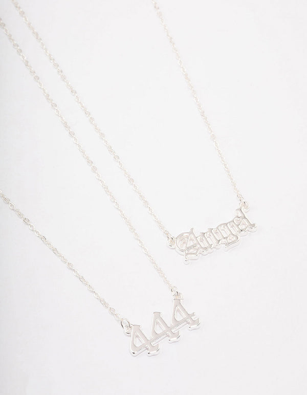 Silver Plated Angel Number '444' Necklace Pack