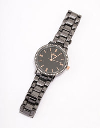 Black Crystal Bezel Watch - link has visual effect only