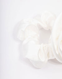 Cream Fabric Rosette Hair Scrunchie - link has visual effect only