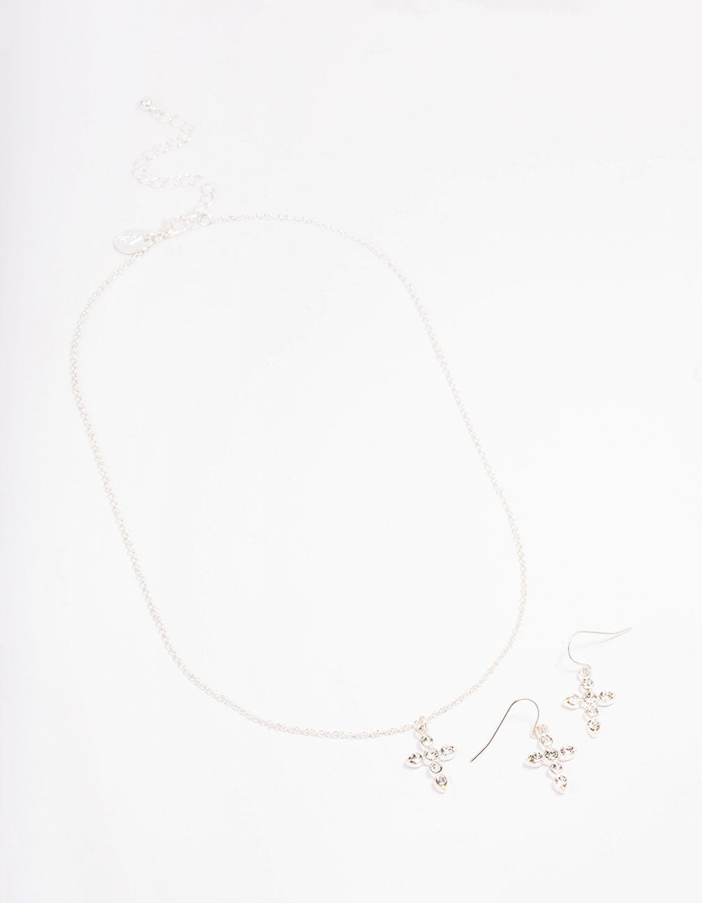 Silver Plated Diamante Cross Jewellery Set - Lovisa