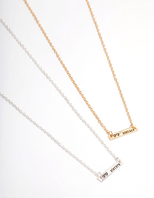 Metal hot sale bar necklace