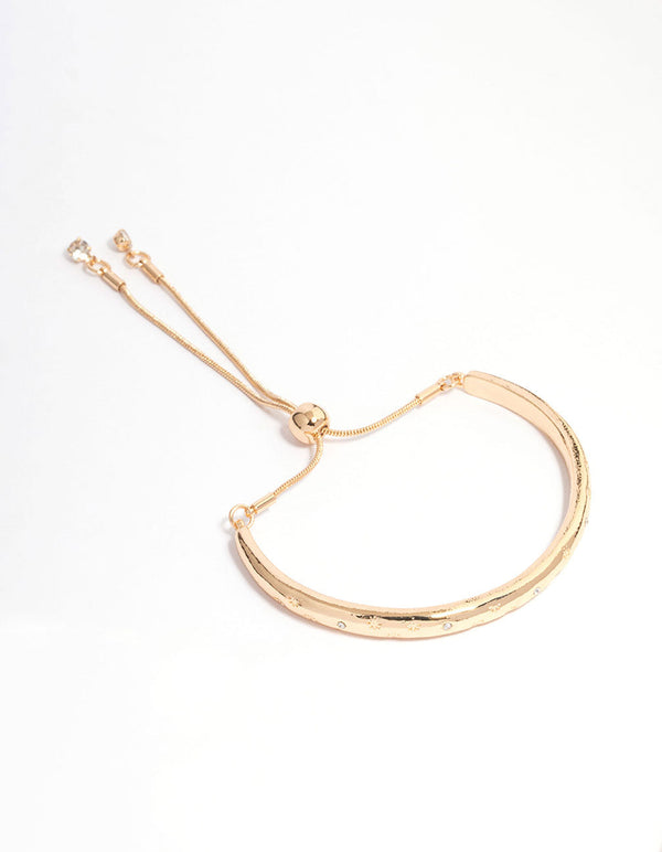 Gold Diamante Cluster Toggle Wrist Cuff