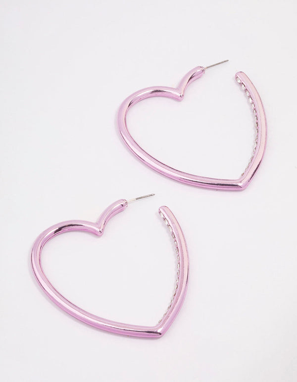 Large pink hoop on sale earrings