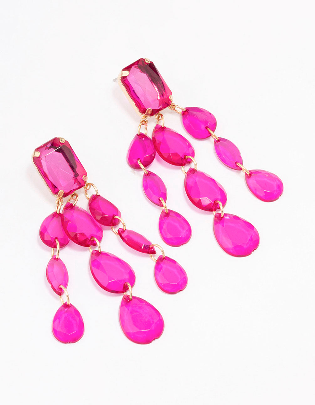Paradise Aquatic Hot Pink and Aqua Crystal Post Earrings | ORCHID and OPAL |