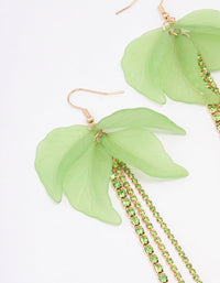 Green Leaf Petal Cupchain Drop Earrings - link has visual effect only