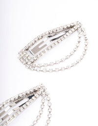 Rhodium Drape Cupchain Hair Clip Pack - link has visual effect only