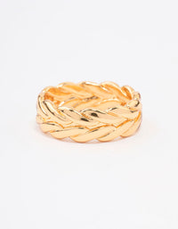 Gold Plated Leaf Band Ring - link has visual effect only