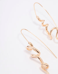 Gold Twisted Spiral Drop Earrings - link has visual effect only