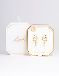 Gold Plated Cubic Zirconia Drop Hoop Earrings - link has visual effect only